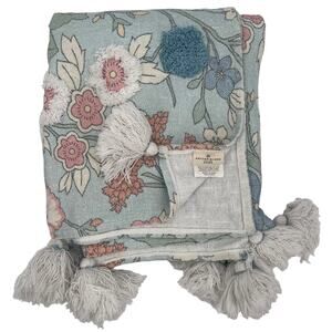 ARTISAN DE LUXE HOME Throw India 100% Cotton Textured Floral Cottage Grandma